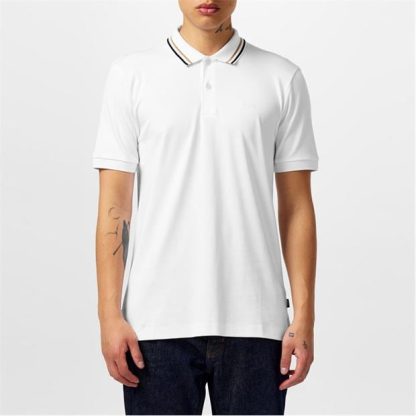 Boss Penrose 38 Polo Shirt Men Short Sleeve Polos White 100 for sale