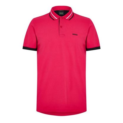 Boss Peos 1 Short Sleeve Polo Men Short Sleeve Polos Pink 660 for sale