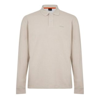 Boss Petempestolong 10262290 01 Men Long Sleeve Polos Light Beige 271 for sale