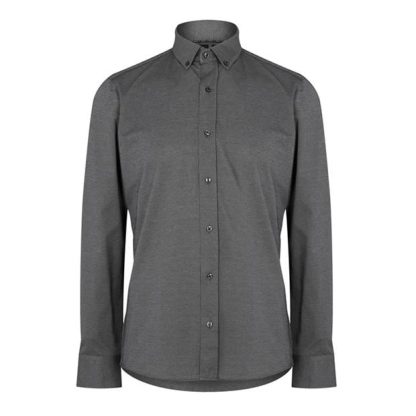 Boss Regular-Fit Shirt In Structured Cotton-Blend Jersey Men Dark Grey  for sale