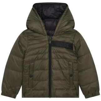 Boss Reversible Jacket Kids Puffer Jackets - Lightweight Forest 665 for sale