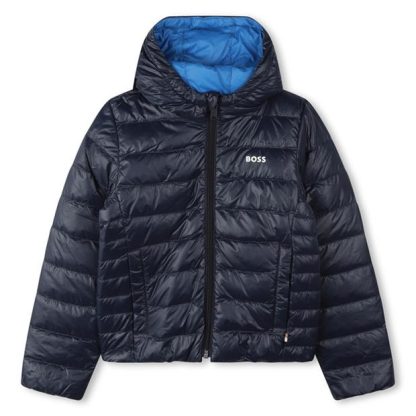 Boss Reversible Puffer Jacket Boys Kids Puffer Jackets - Heavyweight Navy 846 for sale