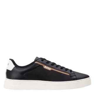 Boss Rhys Cupsole Trainer Men Court Trainers Black/Gld 001 for sale