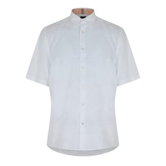 Boss S-LIAM-ken-SH-C3-242 10230897 Men Plain Shirt - Short Sleeve White 100 for sale