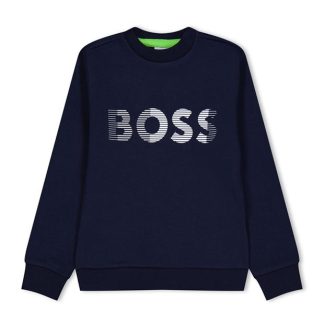 Boss Salbo Sweatshirt Juniors Kids Crew Sweaters Navy 849 for sale