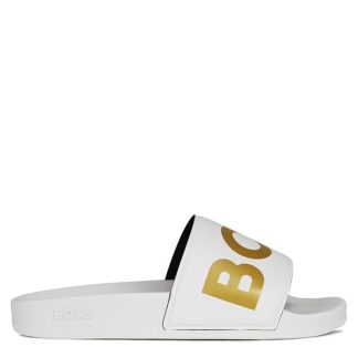 Boss Sean Sliders Women Pool Shoes White Gold for sale