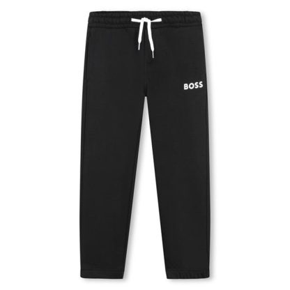 Boss Small Logo Joggers Junior Kids Closed Hem Fleece Jogging Bottoms Black 09B for sale