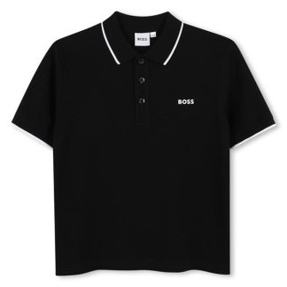 Boss Small Logo Polo Shirt Juniors Kids Short Sleeve Polos Black 09B for sale