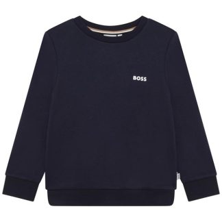 Boss Small Logo Sweater Kids Crew Sweaters Navy 849 for sale