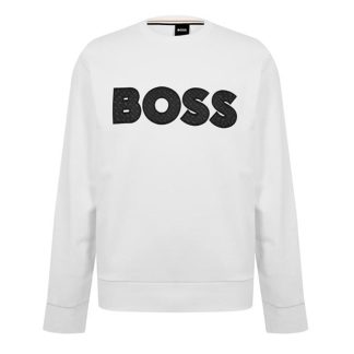 Boss Soleri 01 10252124 01 Men Crew Sweaters White 100 for sale