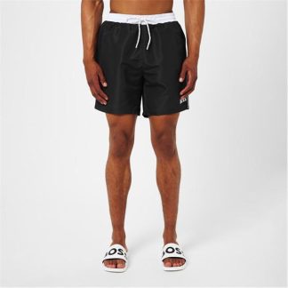 Boss Starfish Swim Shorts Men Swim Shorts Black/Wht 001 for sale