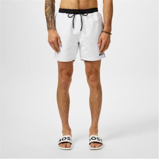 Boss Starfish Swim Shorts Men Swim Shorts White/Black 100 for sale