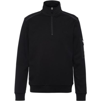 Boss Sweat 1 10254681 01 Men 1/4 Zip Fleece Tops Black 001 for sale