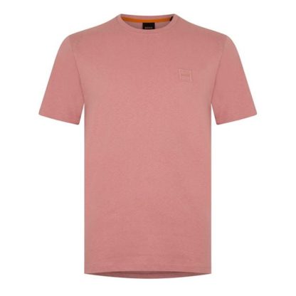 Boss Tales T-shirt Men Regular Fit T-Shirts Open Pink 695 for sale