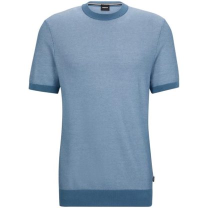 Boss Tantino 10258329 01 Men Regular Fit T-Shirts Light Blue 459 for sale