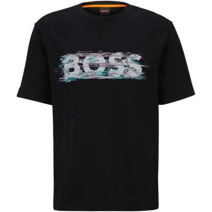 Boss TeDigitalLogo 10241839 01 Men Regular Fit T-Shirts Black 001 for sale