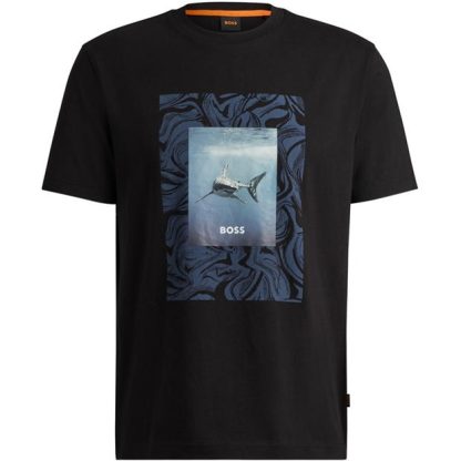 Boss Te_Tucan 10260136 01 Men Regular Fit T-Shirts Black 001 for sale