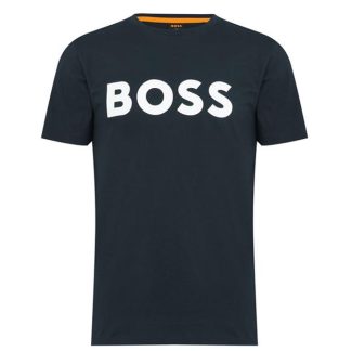 Boss Thinking 1 Logo T Shirt Men Regular Fit T-Shirts Navy 405 for sale