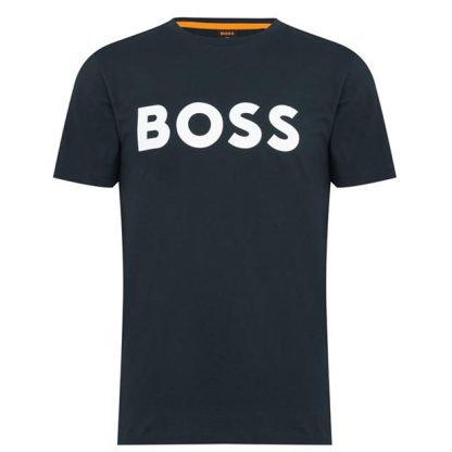 Boss Thinking 1 Logo T Shirt Men Regular Fit T-Shirts Navy 405 for sale