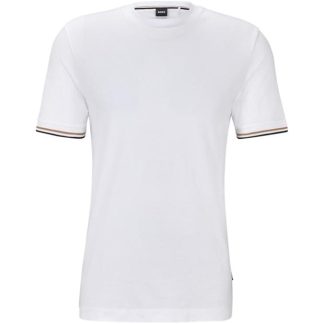 Boss Thompson 04 10236129 01 Men Regular Fit T-Shirts White 100 for sale