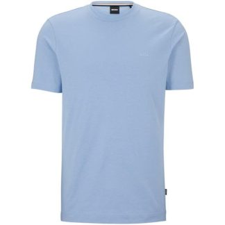 Boss Thompson Logo T-Shirt Men Regular Fit T-Shirts Open Blue 492 for sale