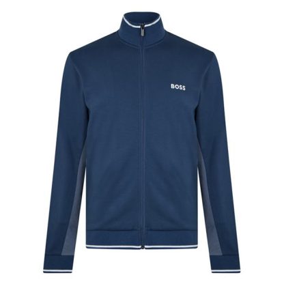 Boss Tracksuit Jacket 10166548 24 Men Full Zip Fleece Tops Blue 475 for sale