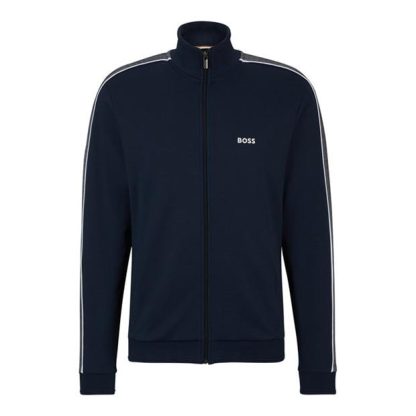 Boss Tracksuit Jacket 10166548 26 Men Full Zip Fleece Tops Dark Blue 403 for sale