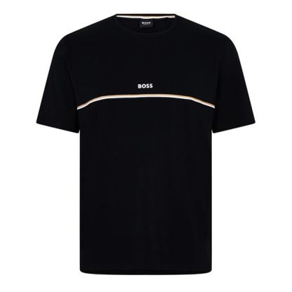 Boss Unique T-Shirt 10259900 01 Men Regular Fit T-Shirts Black 001 for sale