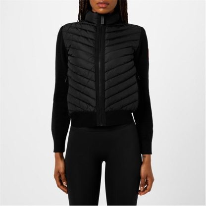 CANADA GOOSE Hybridge Contrasting Trim Knit Jacket Women Black  for sale