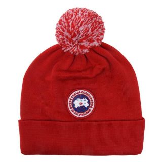 CANADA GOOSE Junior Unisex Logo Pom Beanie Unisex Red 11  for sale