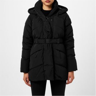 CANADA GOOSE Marlow Belted Padded Coat Women Puffer Jackets - Heavyweight Black 61 for sale