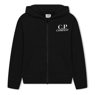 CP COMPANY Basic Fleece Google Hoodie Junior Kids Zip Hoodies Black 60100 for sale