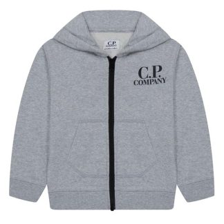 CP COMPANY Basic Fleece Google Hoodie Junior Kids Zip Hoodies Grgio Mel 60926 for sale