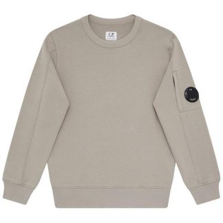 CP COMPANY Basic Lens Fleece Sweatshirt Kids Crew Sweaters Flnt Stne 41390 for sale