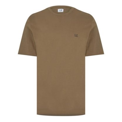 CP COMPANY Basic Logo T-Shirt Men Regular Fit T-Shirts Butternut 653 for sale