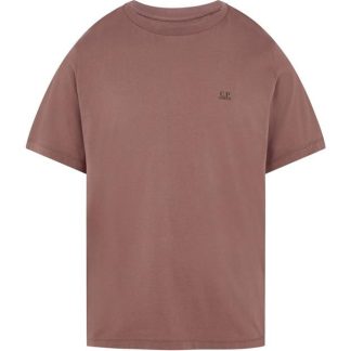 CP COMPANY Basic Logo T-Shirt Men Regular Fit T-Shirts Cedar Wood 476 for sale