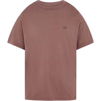 CP COMPANY Basic Logo T-Shirt Men Regular Fit T-Shirts Cedar Wood 476 for sale