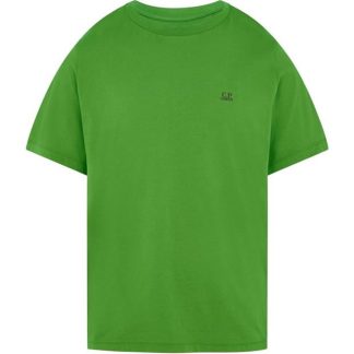 CP COMPANY Basic Logo T-Shirt Men Regular Fit T-Shirts Clsc Grn 617 for sale