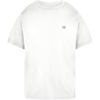 CP COMPANY Basic Logo T-Shirt Men Regular Fit T-Shirts Gauze White 103 for sale