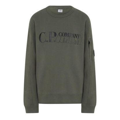 CP COMPANY Boy'S Double Logo Sweatshirt Kids Thyme 669  for sale