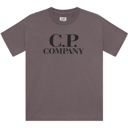 CP COMPANY Boy'S Goggle Logo T Shirt Kids Regular Fit T-Shirts Flnt Stne 41390 for sale