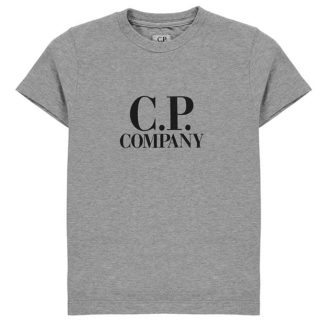 CP COMPANY Boy'S Goggle Logo T Shirt Kids Regular Fit T-Shirts Grey Mel 60901 for sale