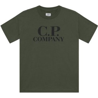 CP COMPANY Boy'S Goggle Logo T Shirt Kids Regular Fit T-Shirts Grpe Grn 31233 for sale