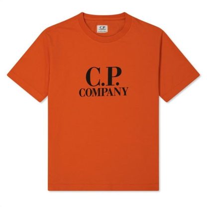 CP COMPANY Boy'S Goggle Logo T Shirt Kids Regular Fit T-Shirts Hrvst Pmpkn 439 for sale