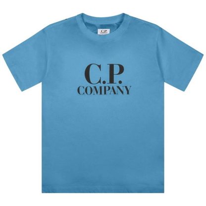 CP COMPANY Boy'S Goggle Logo T Shirt Kids Regular Fit T-Shirts Ngra Blue 40631 for sale