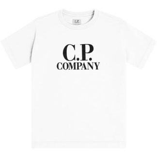 CP COMPANY Boy'S Goggle Logo T Shirt Kids Regular Fit T-Shirts White 10135 for sale