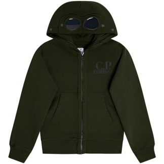 CP COMPANY Boy'S Goggle Zip Hoodie Kids Zip Hoodies Ivy Green 683 for sale