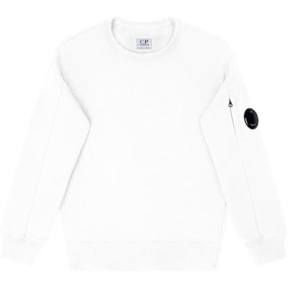 CP COMPANY Boy'S Lens Crew Sweatshirt Kids Crew Sweaters White 103 for sale