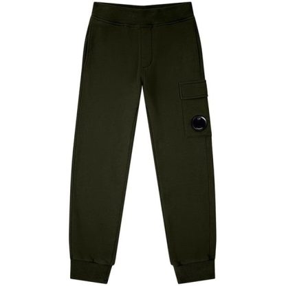 CP COMPANY Boy'S Lens Fleece Jogging Bottoms Kids Closed Hem Fleece Jogging Bottoms Ivy Green 683 for sale