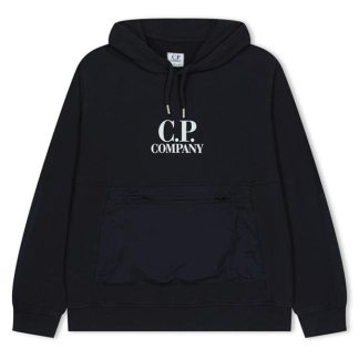 CP COMPANY Boy'S Light Fleece Zip Pocket Oth Hoodie Kids Black 999  for sale